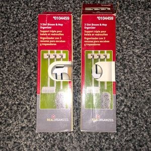 Never Used! 3 Slot Broom & Mop Organizer